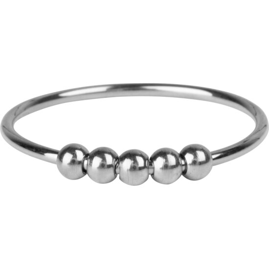 R1063 Classic Anxiety Fidget Ring 5 Balletjes Staal