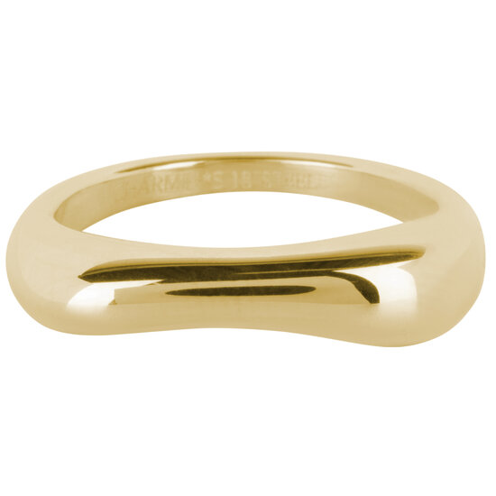 Charmin's Goudkleurige Ring Zacht Gewelfd en Afgeronde Bollen Staal R1371