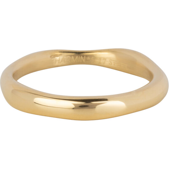 Charmin's Goudkleurige Ring van Golvend Staal R1405