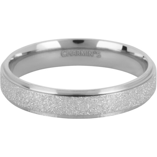 Charmin's Steel stacking ring R1549 Sanded and Shiny steel
