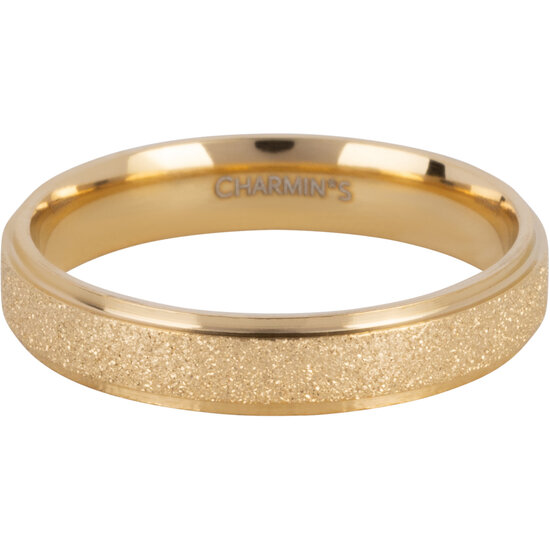 Charmin's Bague empilable dorée R1550 Acier doré poncé et brillant