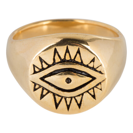 Charmin’s goudkleurige zegelring R680 I See You goldplated staal