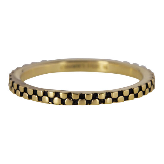 Charmin’s goudkleurige stapelring R452 Pointy goldplated staal