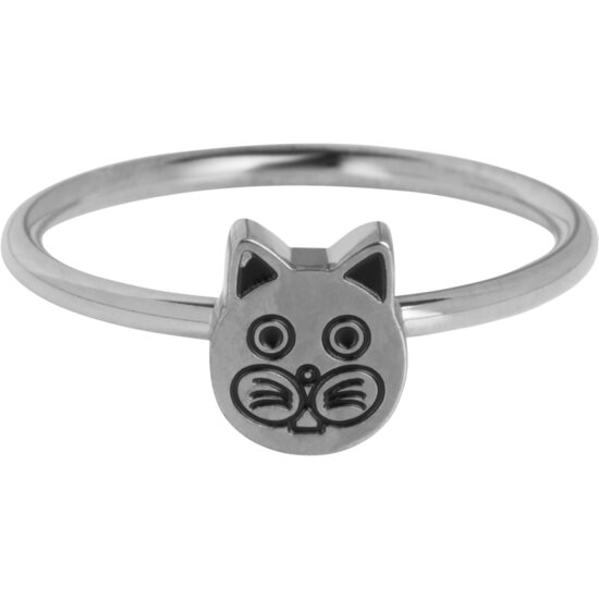 Deze KIDZ kinderring in strakke vintage KR158 stijl stelt het hoofdje van een schattige, lekker bollige kop van een katje voor. 