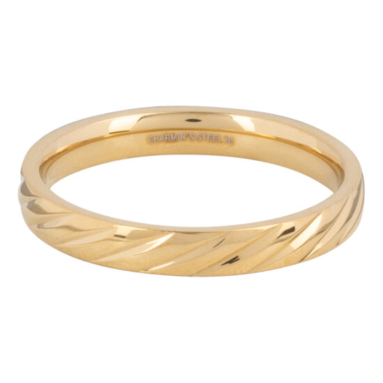 Bague Charmin gravée en acier avec gravure oblique R1417