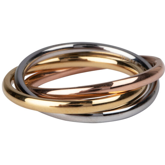 Charmin's Trinity Rolling Anxiety Fidget Ring Rose-Goud-Staalkleurig R1067 