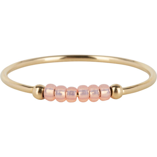 R1140 Anxiety Ring Palm Soft Pink Goldplated 