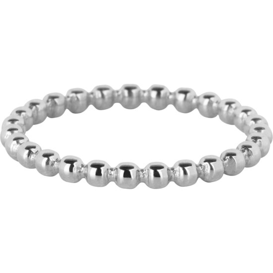 Charmin's Ring met Geregen Bolletjes 1,7 mm Staal R1388 – Subtiel en Speels