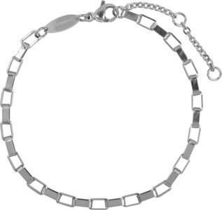 CB48 Rectangle Shackle Bracelet Shiny Steel